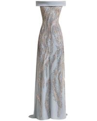 Gemy Maalouf - Sequin-Embellished Cape-Detail Dress - Lyst