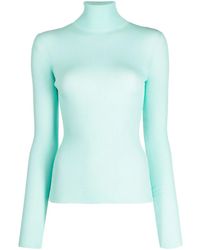 Enfold - High-Neck Long-Sleeve Ribbed Top - Lyst