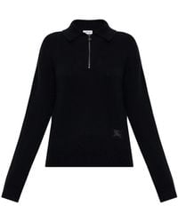 Burberry - Long-Sleeve Cashmere Polo Shirt - Lyst