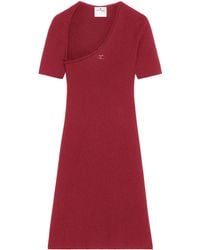 Courreges - Mini Slash Rib-Knit Dress - Lyst