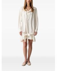KENZO - Vestido Corto Con Cinturón Y Detalle A Capas - Lyst