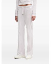 Juicy Couture - Rhinestone-Embellished Velour Track Pants - Lyst