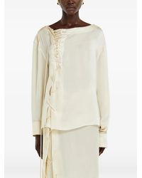 Ferragamo - String Tie Detail Blouse - Lyst