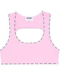 Moschino - Logo-Tape Cut-Out Bra - Lyst