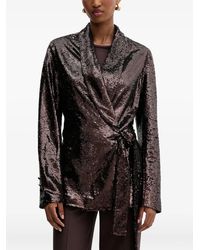 Silvian Heach - Sequin Tie Blazer - Lyst