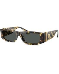 Versace - Medusa Head Rectangle-Frame Sunglasses - Lyst