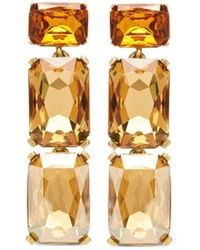 Oscar de la Renta - Crystal-embellished Clip-on Earrings - Lyst