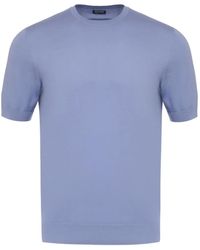 ZEGNA - Short-Sleeve Knitted Cotton T-Shirt - Lyst