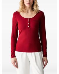 Guess - Ribbed-Knit Long-Sleeve T-Shirt - Lyst