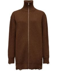 MM6 by Maison Margiela - Ribbed Zip-Up Cardigan - Lyst