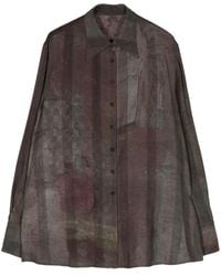 Ziggy Chen - Striped Asymmetric Design Shirt - Lyst