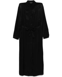 ARMANI EXCHANGE - Robe Mi-Longue À Taille Ceinturée - Lyst