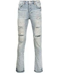 Purple Brand - P001 Slim-Fit-Jeans mit Farbklecksen - Lyst
