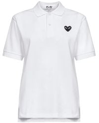 COMME DES GARÇONS PLAY - Polo À Écusson Cœur Brodé - Lyst
