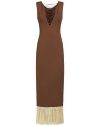 ‎Taller Marmo - Sahara Lace-Up Fringe Midi Dress - Lyst