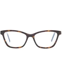 Saint Laurent - Slm128 Tortoiseshell Square Glasses - Lyst