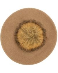 Borsalino - Boina Con Pompón Y Placa Del Logo - Lyst
