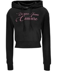 Versace Jeans Couture - Felpa Con Cappuccio E Logo - Lyst