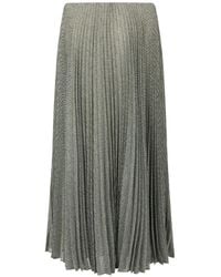 Vince - Houndstooth-Print Pleated Midi Skirt - Lyst