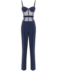 Elisabetta Franchi - Jumpsuit aus Krepp-Tüll - Lyst
