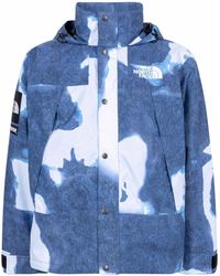 Supreme - X The North Face Bleached Denim-print Mountain Jacket - Lyst