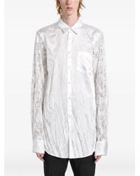 Comme des Garçons - Lace-Panelled Satin-Finish Shirt - Lyst