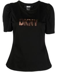 DKNY - Logo-Print Short-Sleeved Cotton T-Shirt - Lyst