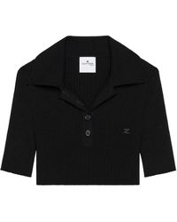 Courreges - ニット クロップド ポロシャツ - Lyst