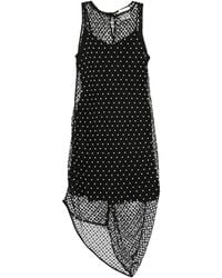 Paris Georgia Basics - Pearl-Embellished Asymmetric Midi Dress - Lyst