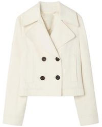 Burberry - Cropped Cotton Jacket - Lyst