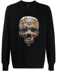 PS by Paul Smith - Skull Sticker Cotton Sweatshirt - Lyst