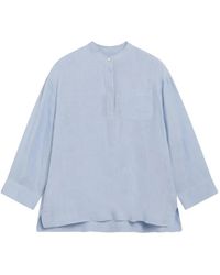Max Mara - Patch-Pocket Linen Polo Top - Lyst