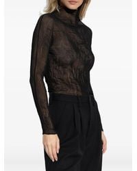 Issey Miyake - High-Neck Long-Sleeve Top - Lyst