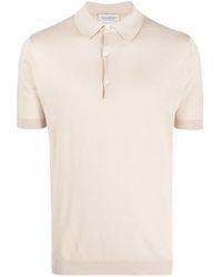 John Smedley - Ribbed-Knit Cotton Polo Shirt - Lyst
