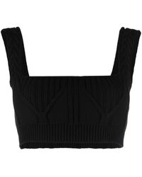 The Attico - Miles Ribbed-knit Cropped Top - Lyst