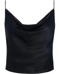 L'Agence - Calista Cowl-Neck Satin Top - Lyst