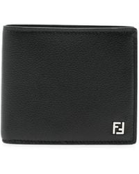 Fendi - Ff Logo Leather Bi-Fold Wallet - Lyst