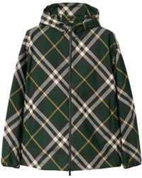 Burberry - Check Hooded Jacket - Lyst