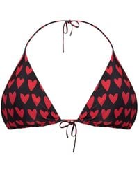 Moschino - Heart-Print Triangle Bikini Top - Lyst