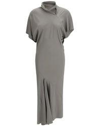 Rick Owens - Seb Draped Midi Dress - Lyst