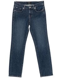 Seven7 - Logo-Patch Straight-Leg Jeans - Lyst
