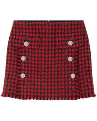 Versace - Tweed Check Pattern Miniskirt - Lyst