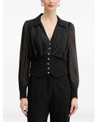 Morgan - Pleated Buttoned Blouse - Lyst
