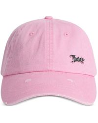 Juicy Couture - Distressed Cotton Denim Cap - Lyst