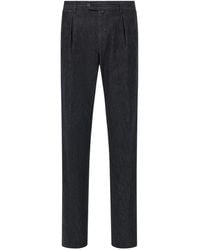 BOGGI - Pleated Side-Darts Straight-Leg Trousers - Lyst