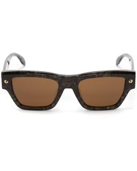Alexander McQueen - Debossed-logo Square-frame Sunglasses - Lyst