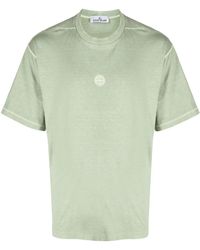 Stone Island - Embroidered-Logo Cotton T-Shirt - Lyst