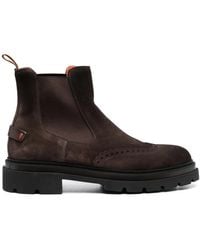 Santoni - Brogue Chelsea Ankle Boot - Lyst