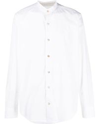 Eleventy - Band Collar Cotton Shirt - Lyst