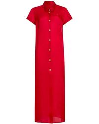 KHAITE - Silk And Cotton Blend Long Shirtdress - Lyst